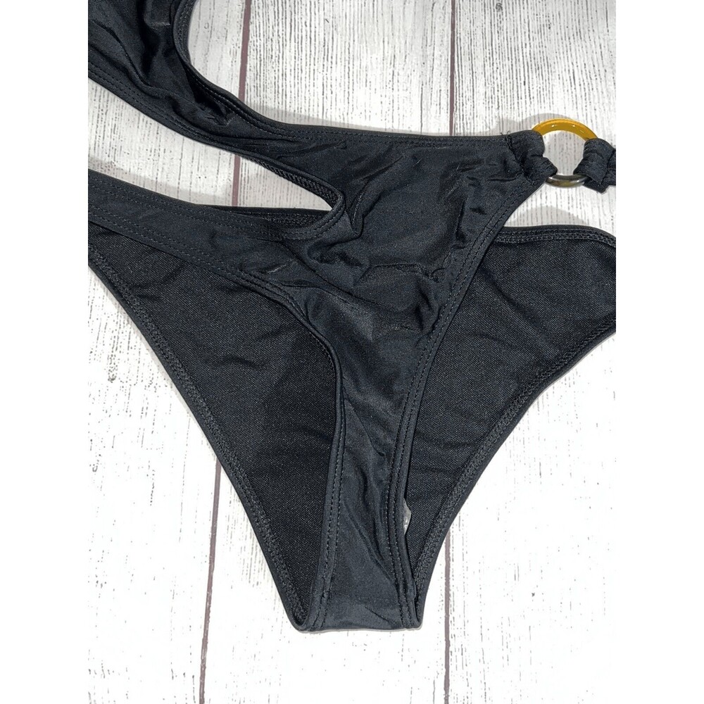 Matte Collection Black One Piece Cutout Swimsuit (size small) - Picture 4 of 6